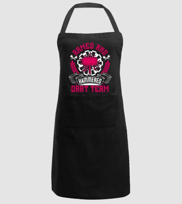 Armed and Hammered dart team model negru pe tricou