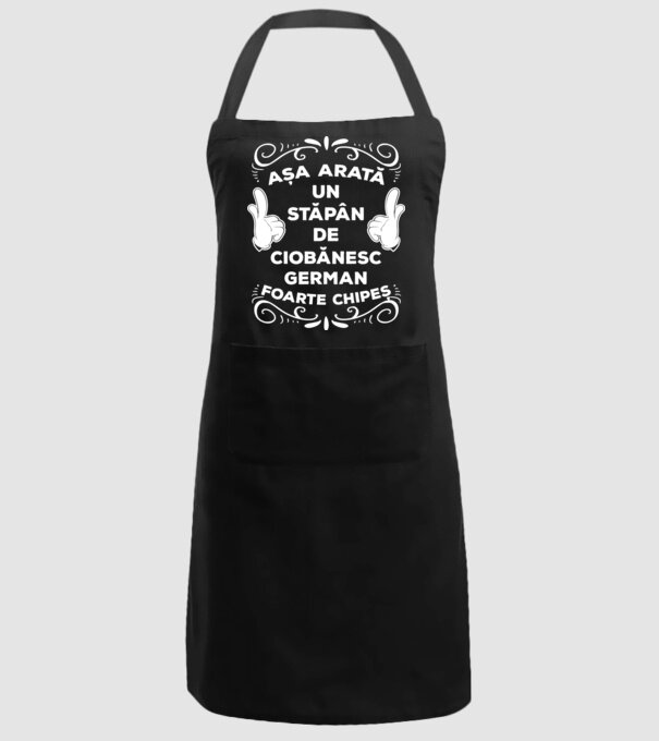 Așa arată un stăpân de Ciobănesc german foarte chipeș model negru pe tricou