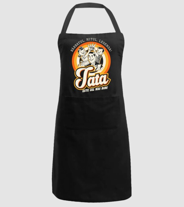 Bărbatul, mitul, legenda! Tata este cel mai bun! model negru pe tricou