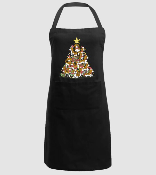 beagle christmas tree model negru pe tricou