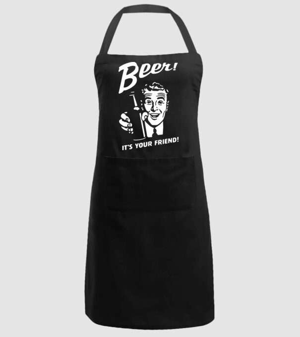 beer is your friend model negru pe tricou