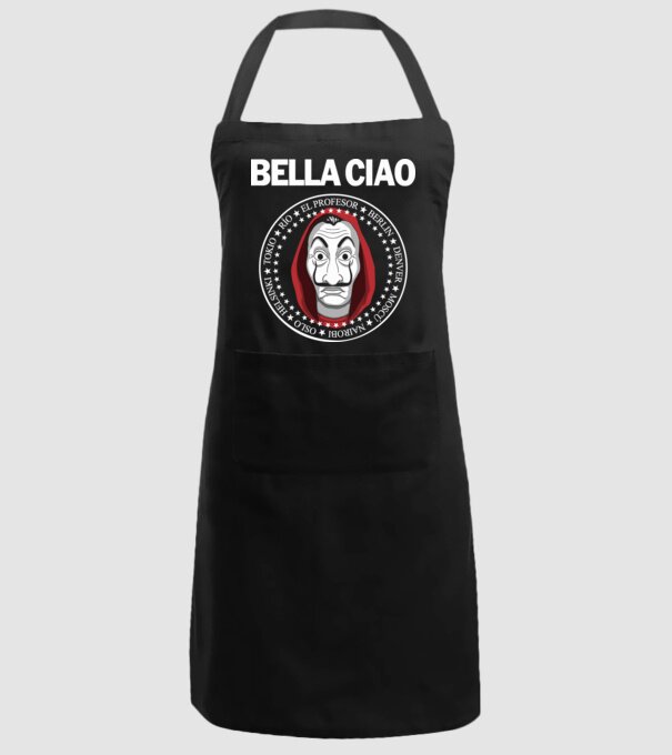 bella ciao stroke white model negru pe tricou