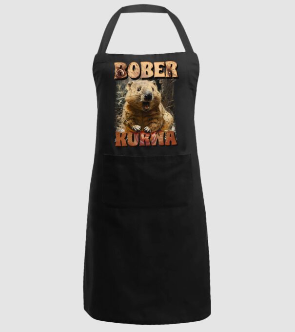BOBER wombat model negru pe tricou