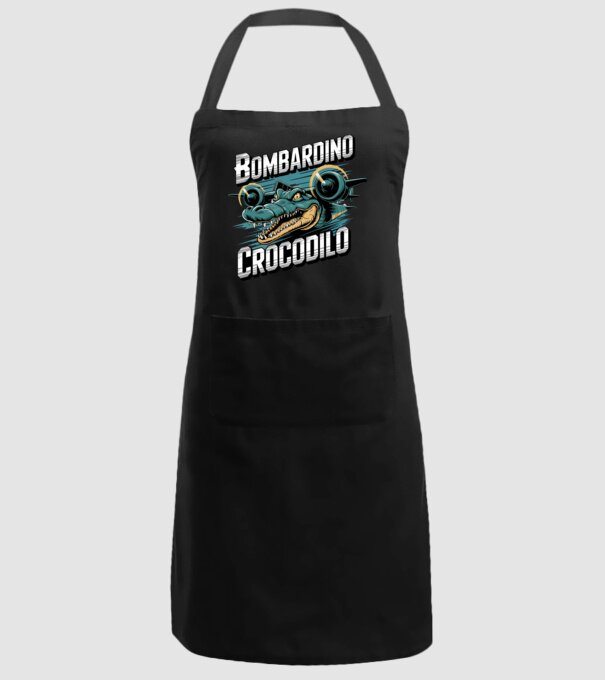 Bombardino Crocodilo 2 model negru pe tricou