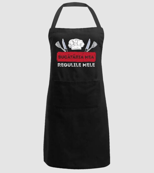 Bucătăria mea, regulile mele model negru pe tricou