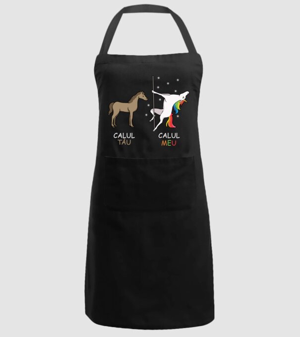 calul tău - calul meu model negru pe tricou
