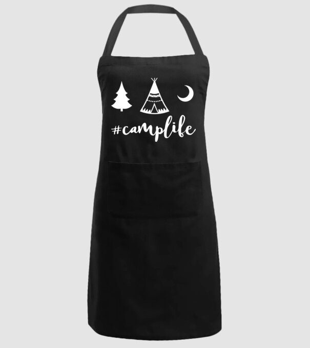 camplife model negru pe tricou