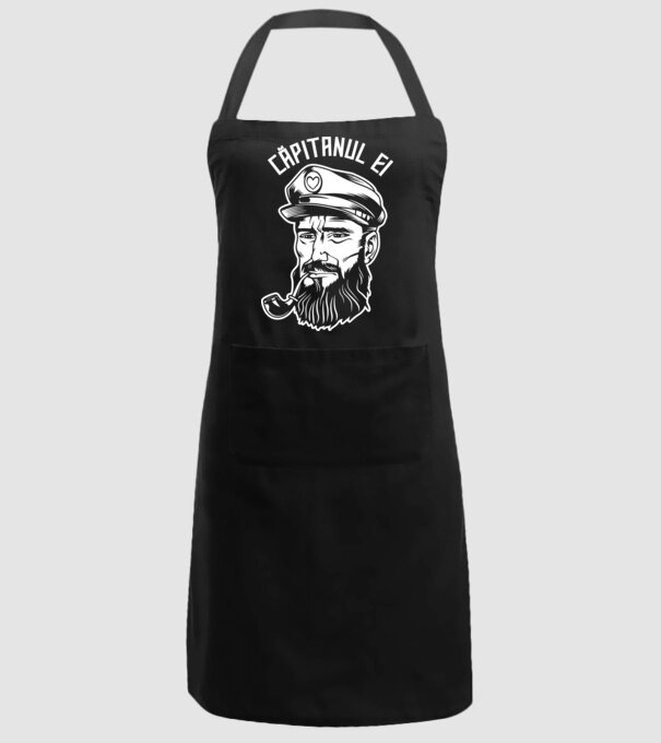 Căpitanul ei model negru pe tricou