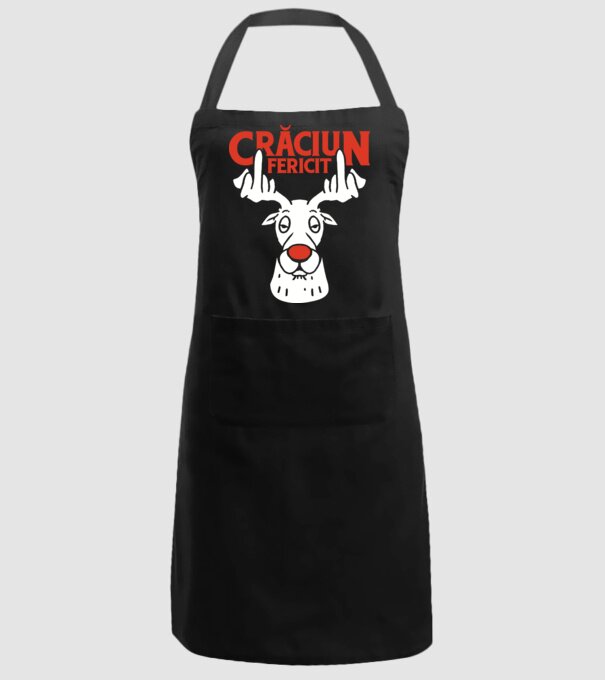 Căprioară de Crăciun antisocială model negru pe tricou