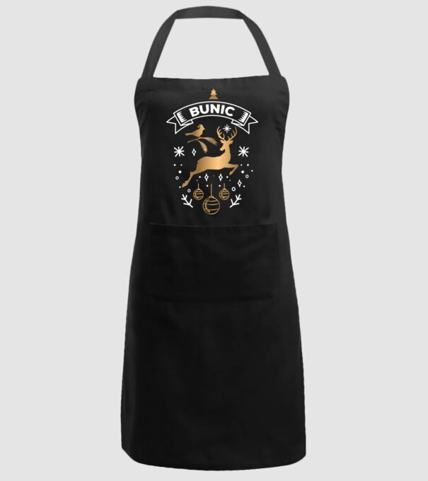 bunic christmas model negru pe tricou