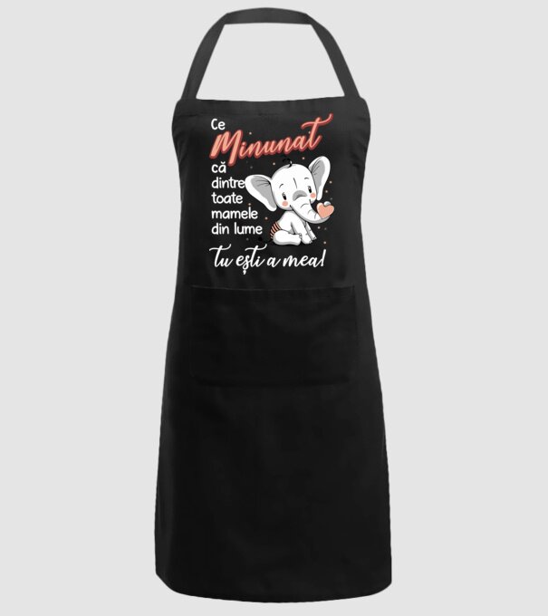 Ce minunat că dintre toate mamele din lume, tu ești a mea! model negru pe tricou