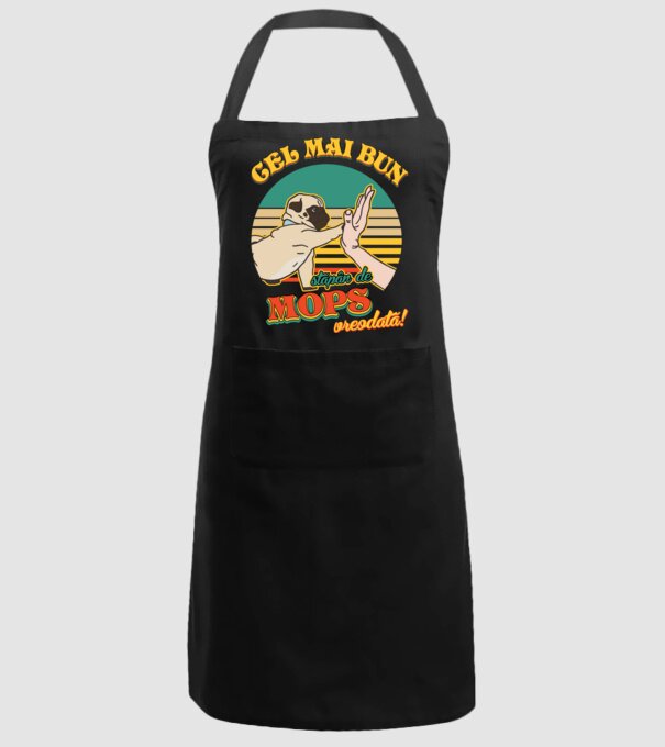 Cel mai bun stăpân de mops vreodată! model negru pe tricou