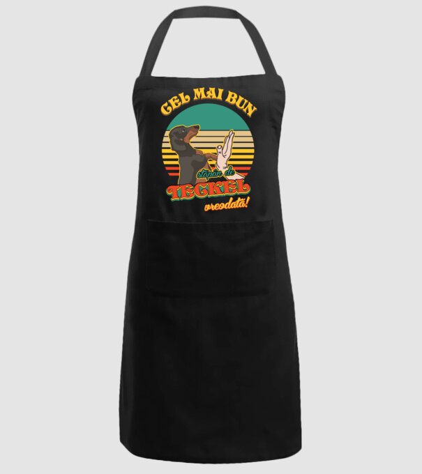 Cel mai bun stăpân de teckel vreodată! model negru pe tricou
