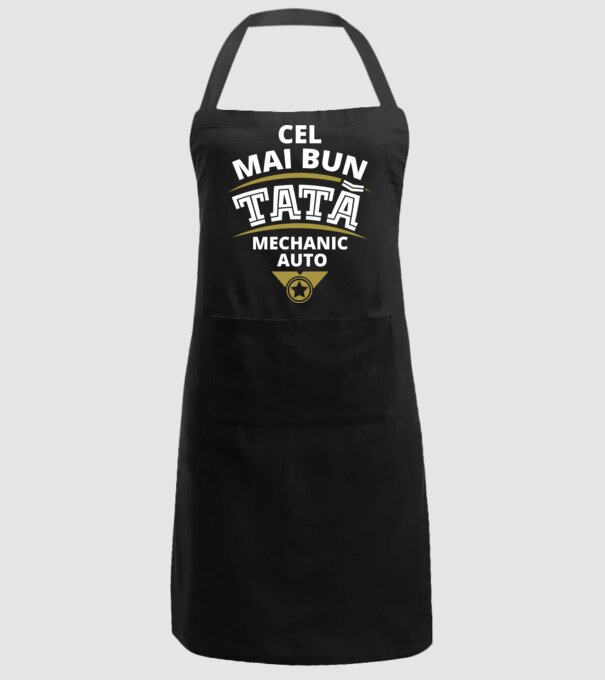 Cel mai bun tată mecanic auto model negru pe tricou