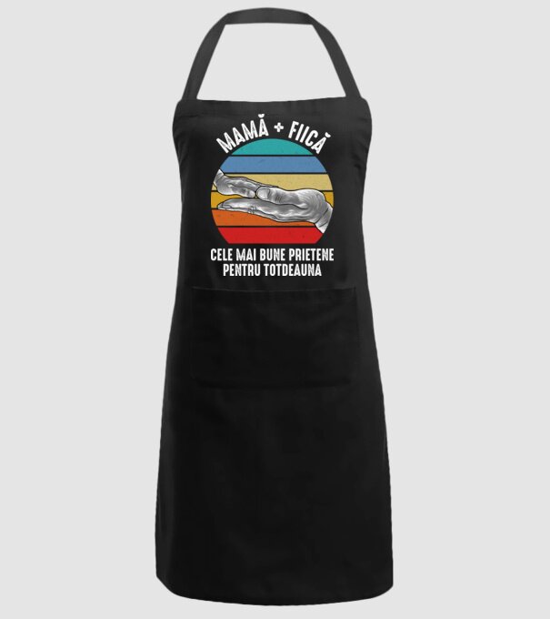 MAMĂ + FIICĂ- Cele mai bune prietene pentru totdeauna model negru pe tricou