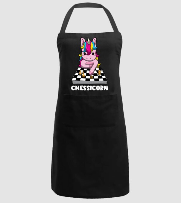 Chessicorn model negru pe tricou