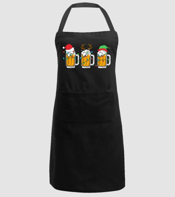 Christmas beer mugs model negru pe tricou
