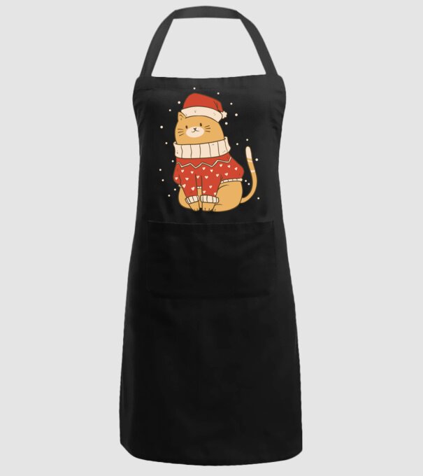 Christmas cat model negru pe tricou