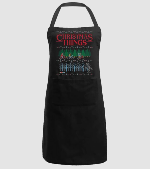 christmas things ugly sweater model negru pe tricou