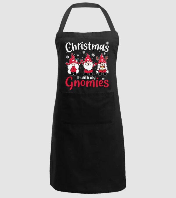 Christmas with my gnomies model negru pe tricou