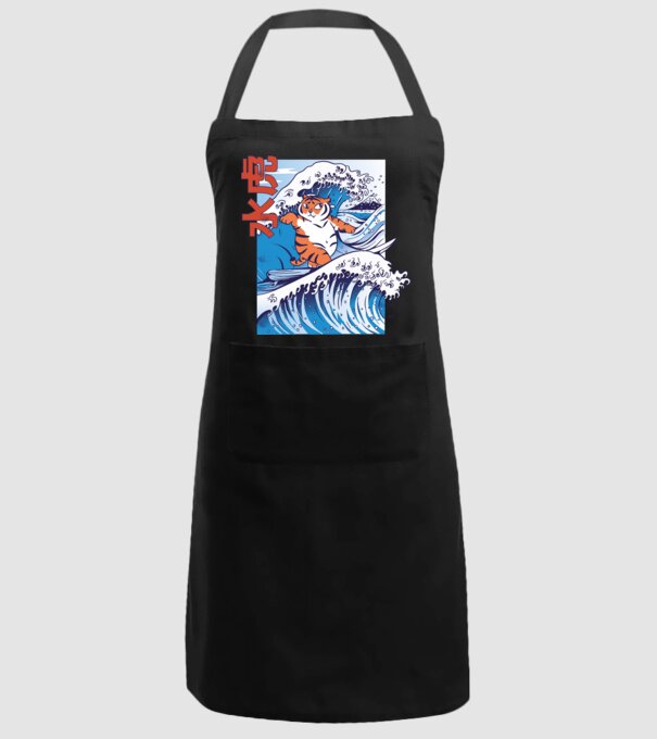 Chubby Surfer Tiger model negru pe tricou