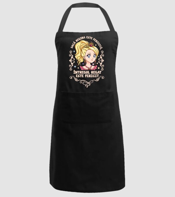Dacă regina este fericită, întregul regat este fericit. model negru pe tricou