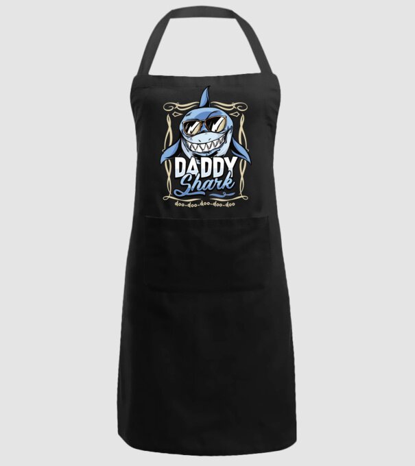 Daddy Shark model negru pe tricou