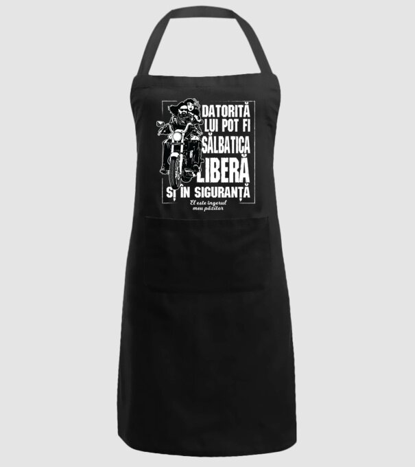 datorită ei pot fi sălbatic, liber și în siguranță - ea este îngerul meu păzitor model negru pe tricou