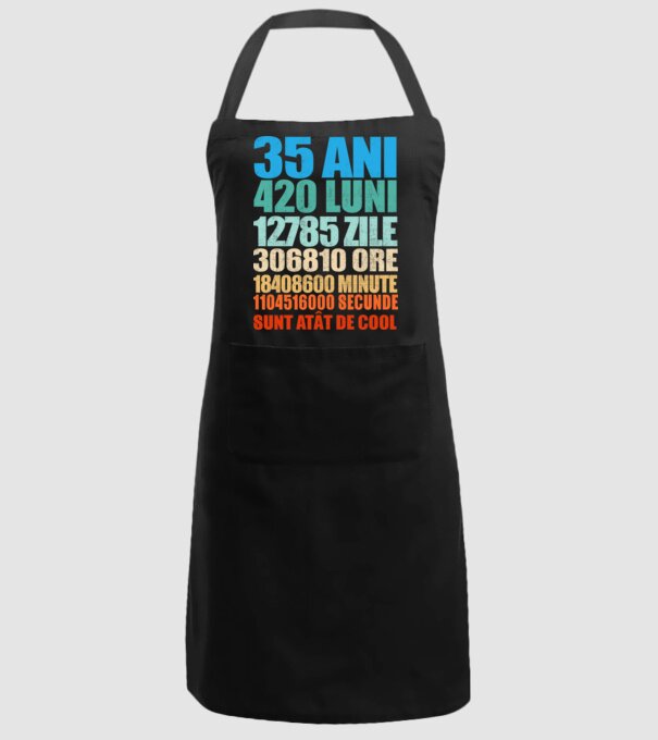 De 35 ani - luni - zile - ore - minute - secunde - sunt atât de cool model negru pe tricou