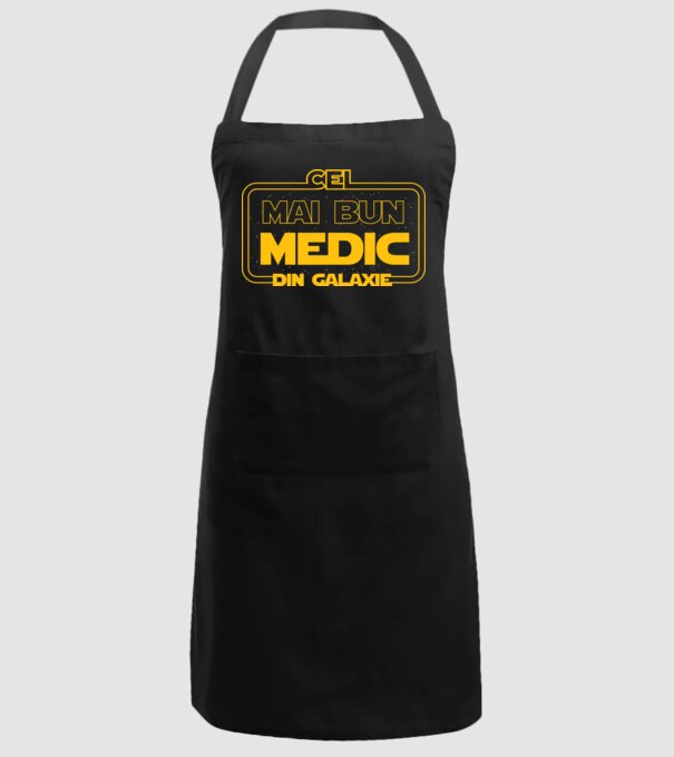 Cel mai bun medic din galaxie model negru pe tricou