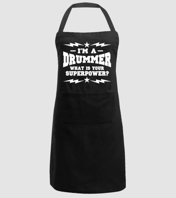 Drummer Superpower model negru pe tricou