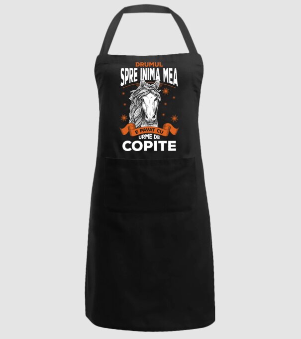 drumul spre inima mea e pavat cu urme de copite model negru pe tricou