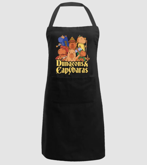 Dungeons and Capybaras model negru pe tricou