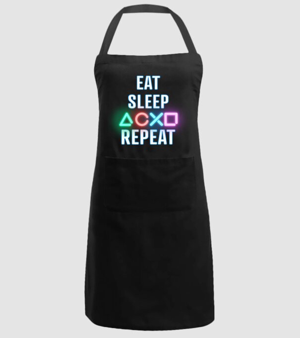 Eat sleep PS model negru pe tricou