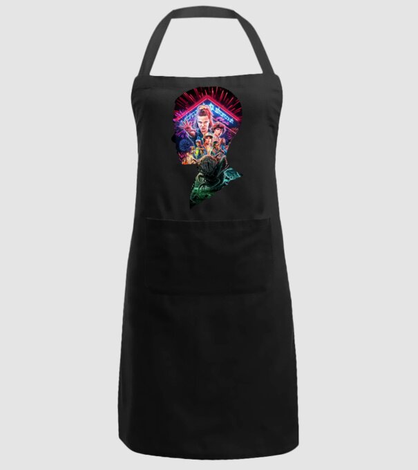 eleven poster head model negru pe tricou