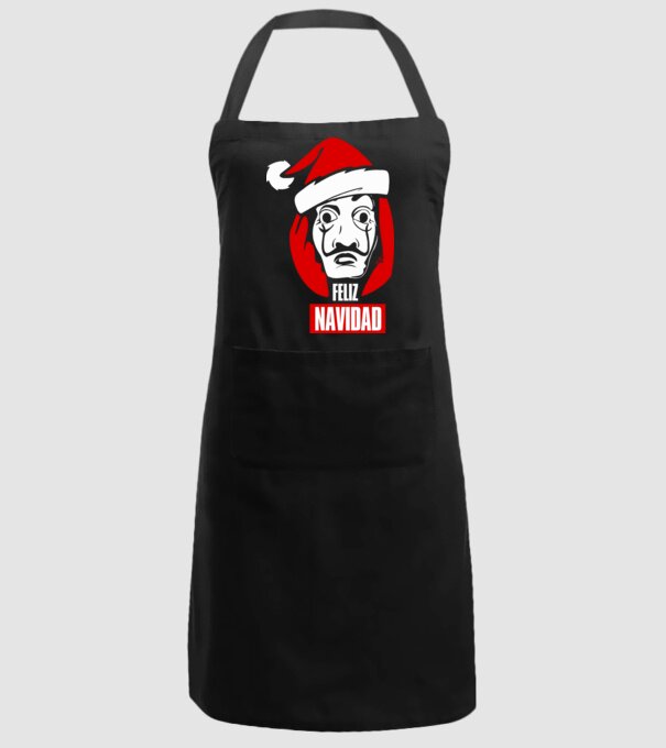 feliz navidad merry christmas money heist model negru pe tricou