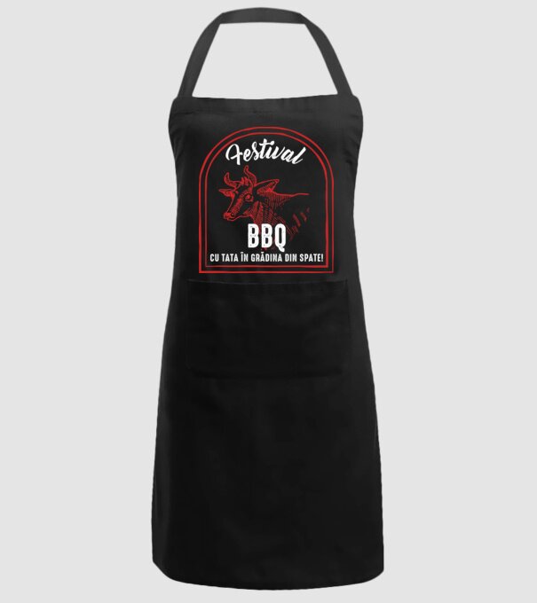 Festival BBQ - cu tata în grădina din spate! model negru pe tricou