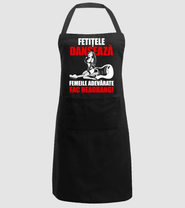 fetițele dansează, femeile adevărate fac headbang! model negru pe tricou