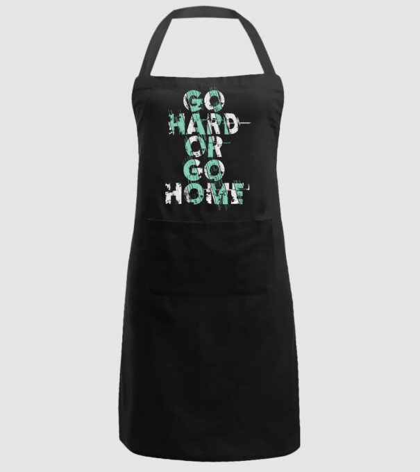 Go Hard or Go Home model negru pe tricou