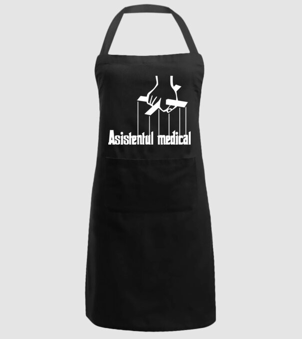 Asistentul medical / Asistenta medicală model negru pe tricou