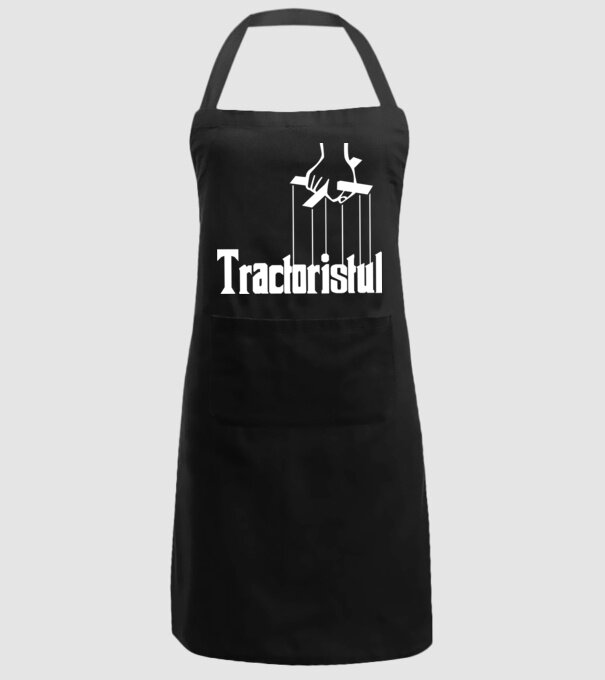 Tractoristul model negru pe tricou