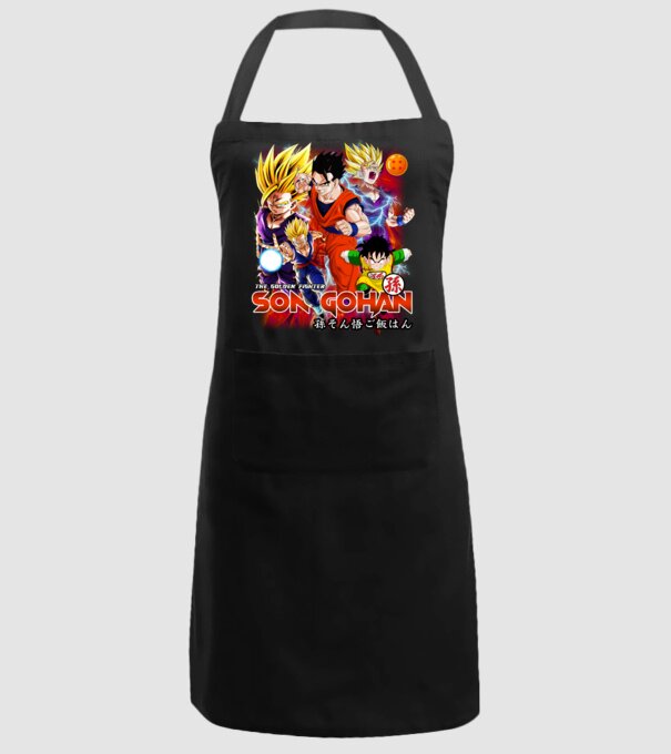 gohan dragonball model negru pe tricou