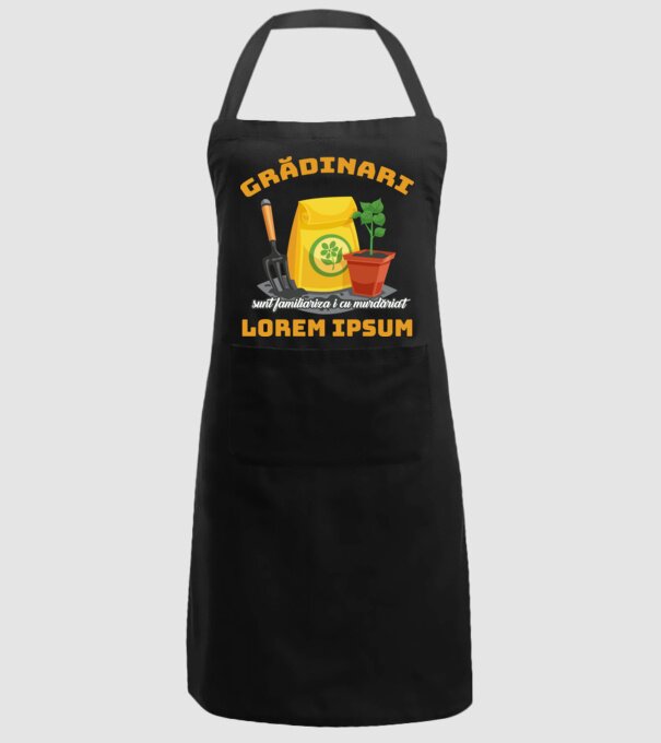 Grădinari model negru pe tricou