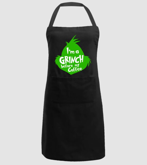 Grinch before coffee model negru pe tricou