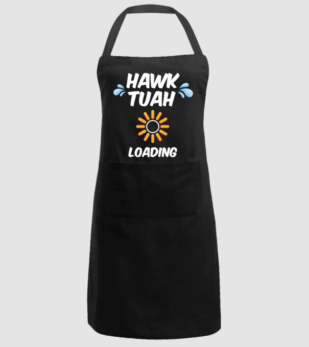 Hawk Tuah loading raindrop model negru pe tricou