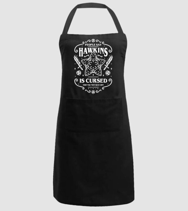 hawkins is cursed black model negru pe tricou