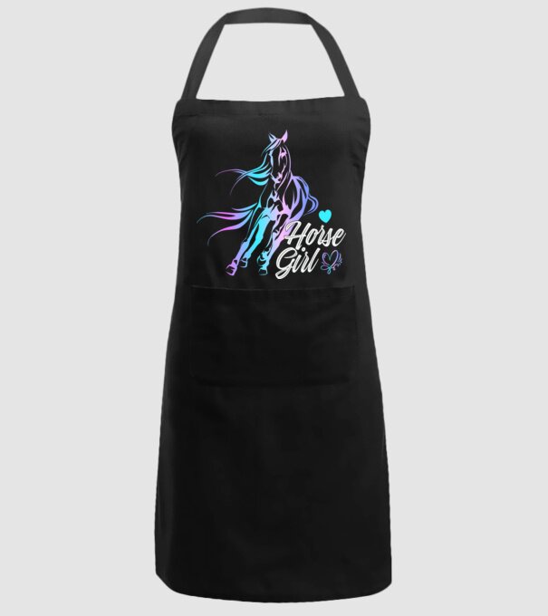 Horse girl 2 model negru pe tricou