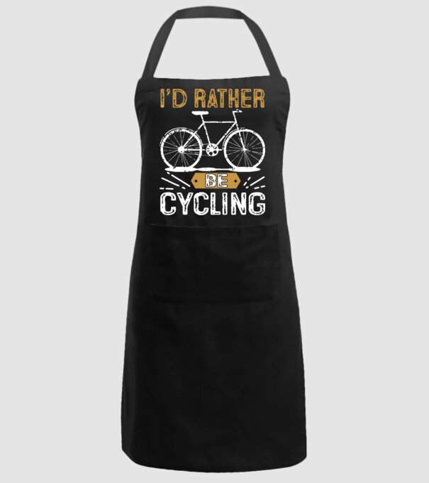 I'd rather be cycling model negru pe tricou