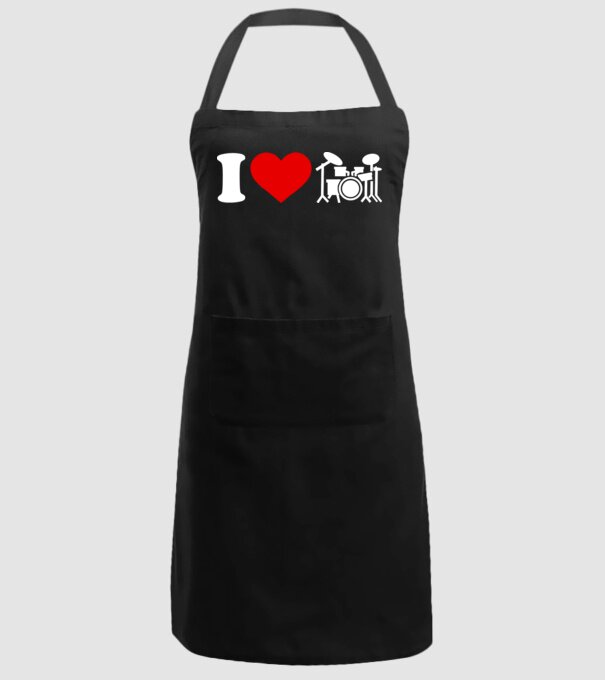 I love drum model negru pe tricou