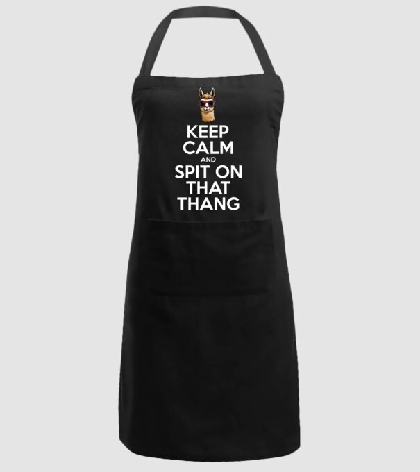 Keep calm and spit on that thang model negru pe tricou